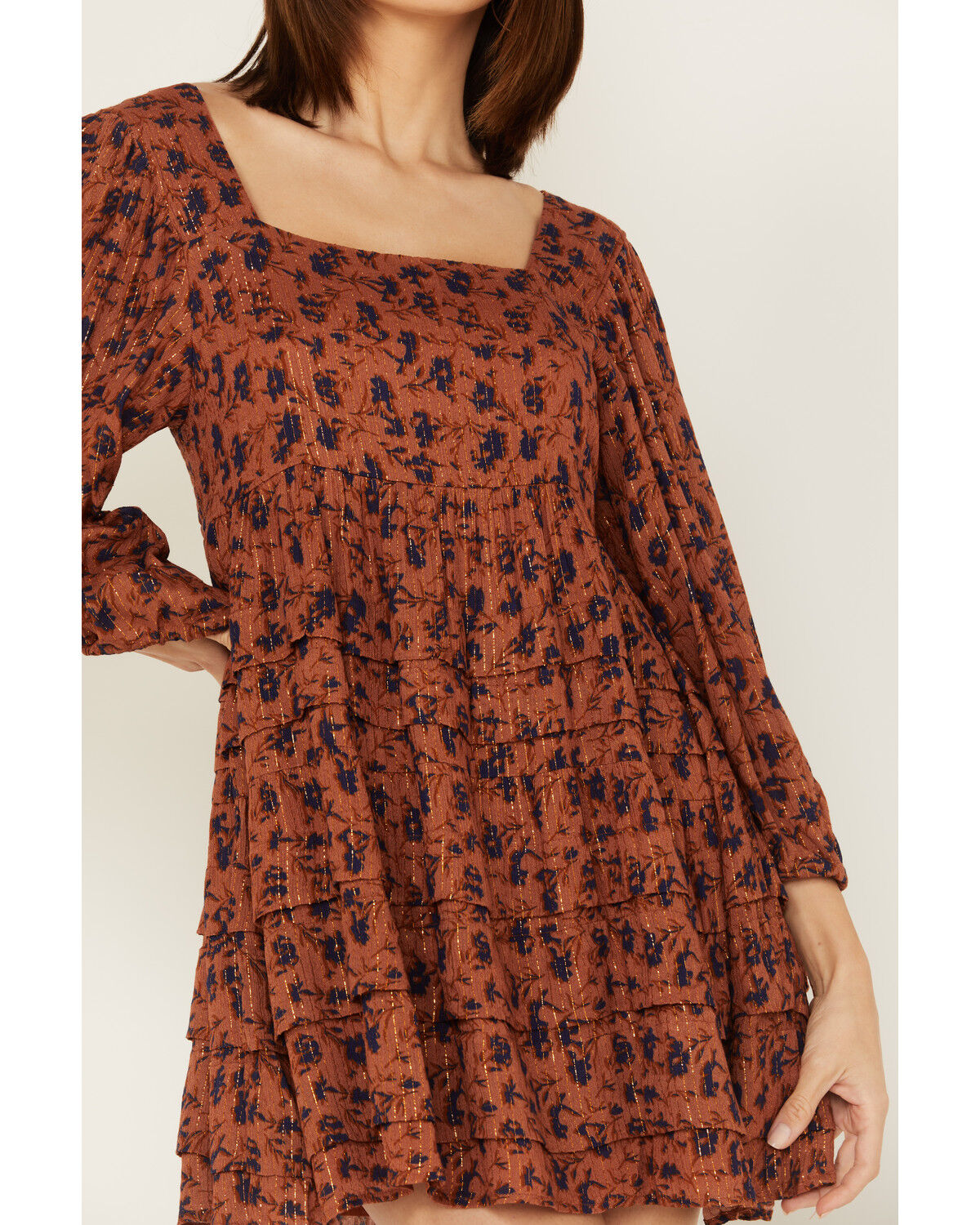 Image #3 - Jen's Pirate Booty Women's Floral Print Wildflower Iza Mini Dress, Rust Copper, hi-res