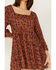 Image #3 - Jen's Pirate Booty Women's Floral Print Wildflower Iza Mini Dress, Rust Copper, hi-res