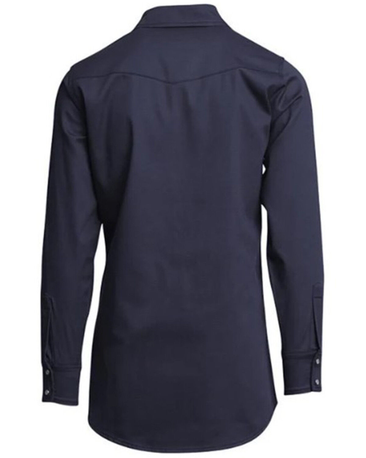 Image #2 - Lapco Men's FR Solid Long Sleeve Snap Western Work Shirt, Navy, hi-res