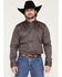 Image #1 - Wrangler X Cody Johnson Men's Geo Print Long Sleeve Button-Down Western Shirt, Navy, hi-res