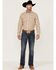Blue Ranchwear Men's Yarn-Dye Stripe Long Sleeve Snap Western Shirt, Wheat, hi-res