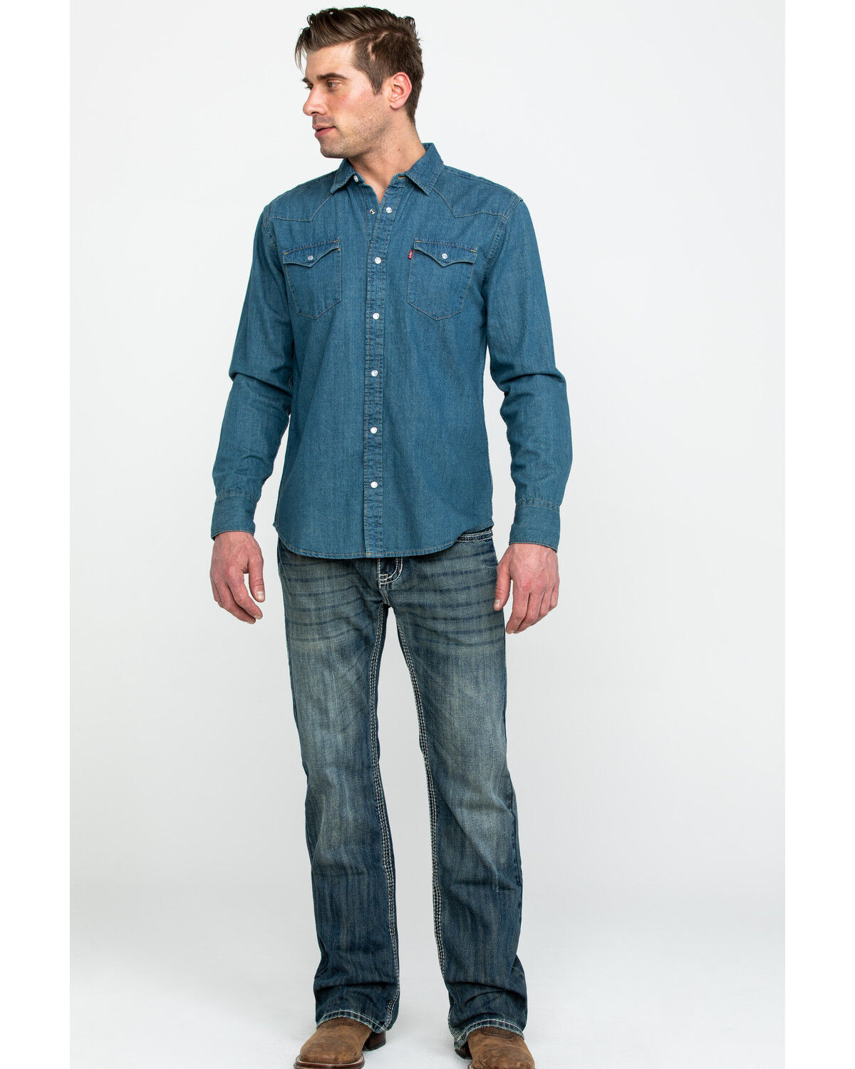 levis denim western shirt