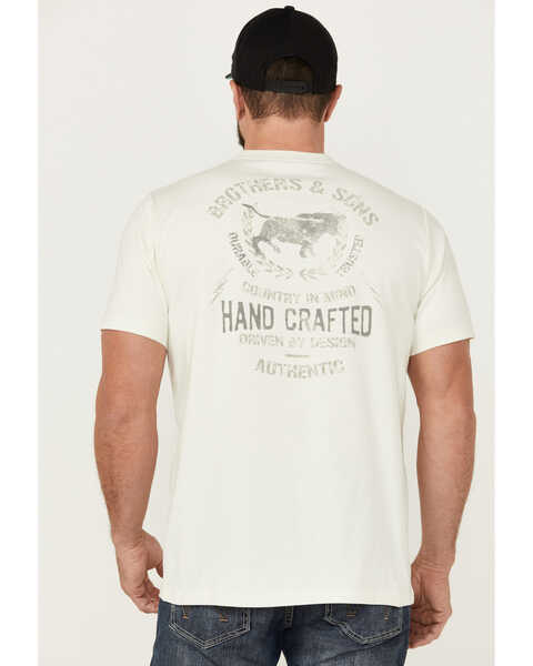 Brothers and Sons Men's Hand Crafted Short Sleeve Graphic T-Shirt , Light Grey, hi-res