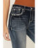 Image #4 - Grace in LA Women's Medium Wash Mid Rise Thunderbird Pocket Bootcut Stretch Denim Jeans , Medium Wash, hi-res
