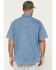 Image #4 - Wrangler Men's Brushpopper Vintage Denim Short Sleeve Snap Western Shirt, Medium Wash, hi-res