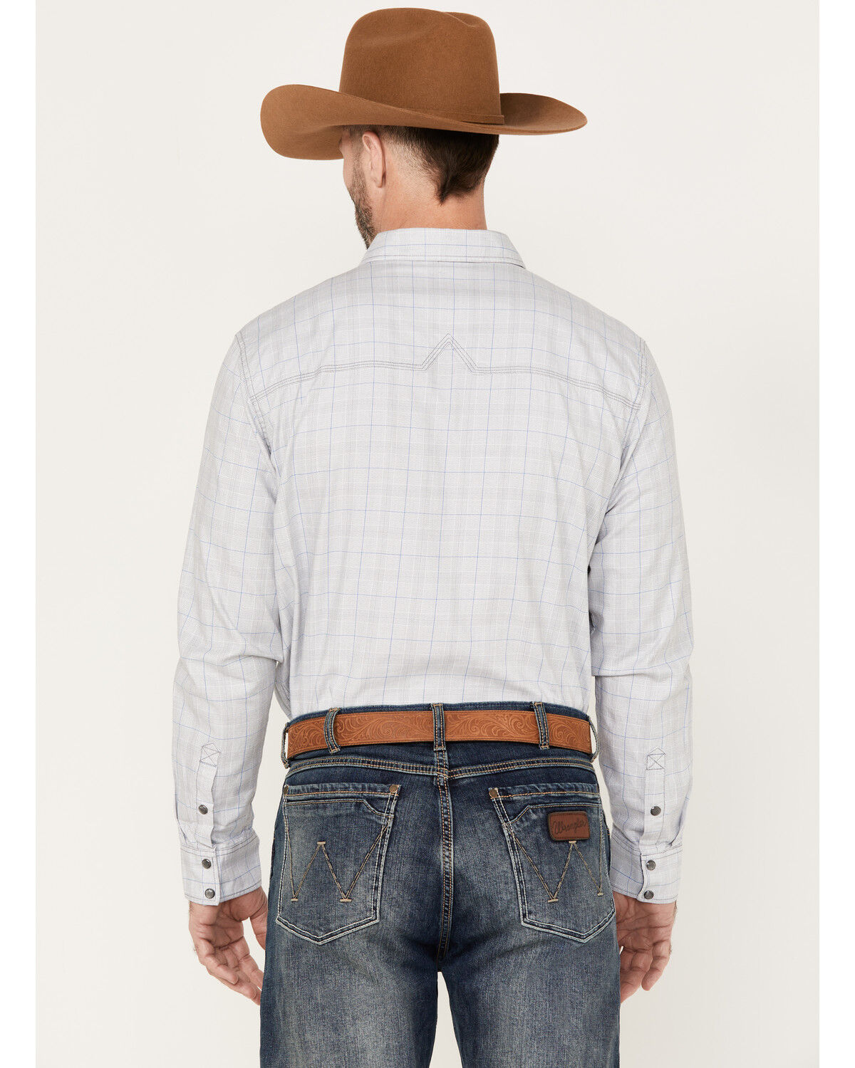 Image #4 - Moonshine Men's Classy Malange Print Long Sleeve Snap Western Shirt, Grey, hi-res