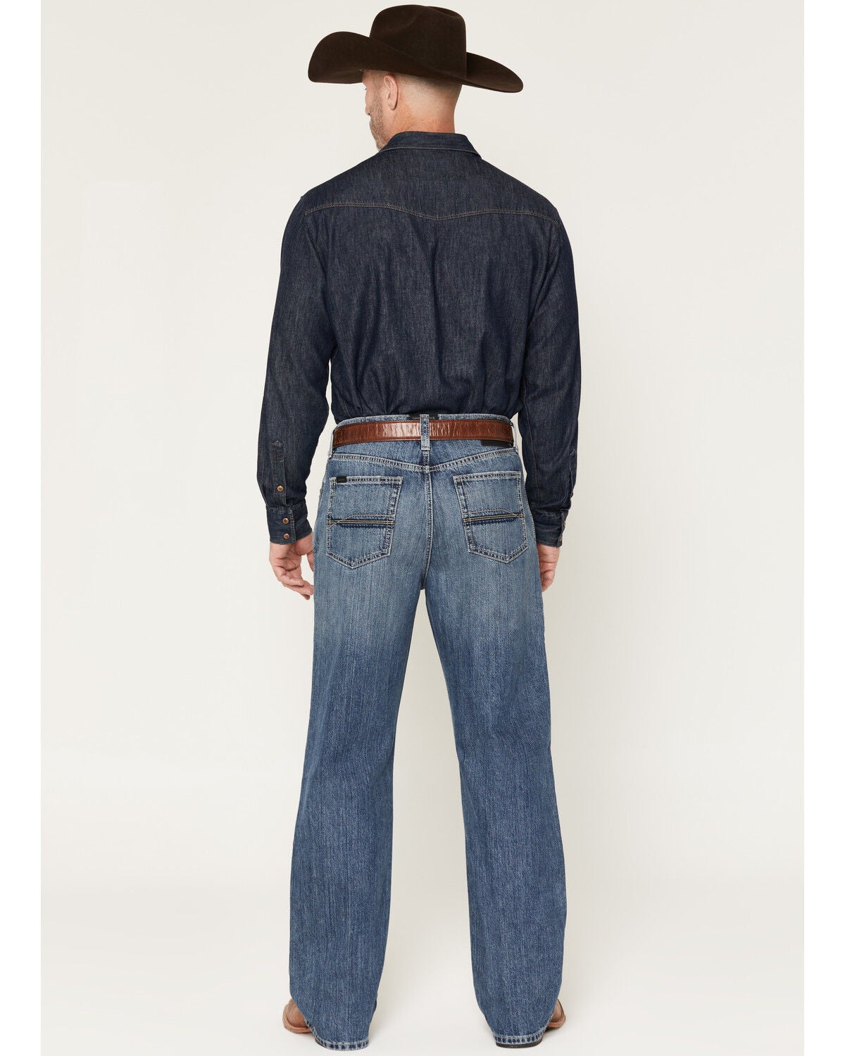 Image #3 - Ariat Men's Josh Amos Medium Wash Baggy Straight Rigid Denim Jeans, Medium Wash, hi-res