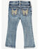 Image #1 - Shyanne Toddler Girls' Dawn Studded Back Bootcut Stretch Denim Jeans, Dark Wash, hi-res