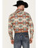 Rock & Roll Denim Men's Southwestern Stretch Long Sleeve Snap Western Shirt, Tan, hi-res