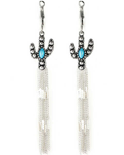 Image #1 - Cowgirl Confetti Women's Desert Rain Earrings , Silver, hi-res