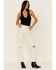 Image #1 - Rolla's Women's High Rise Distressed Cropped Dusters Bootcut Jeans, Off White, hi-res