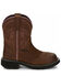 Image #2 - Justin Women's Wanette Western Work Boots - Steel Toe, Distressed Brown, hi-res