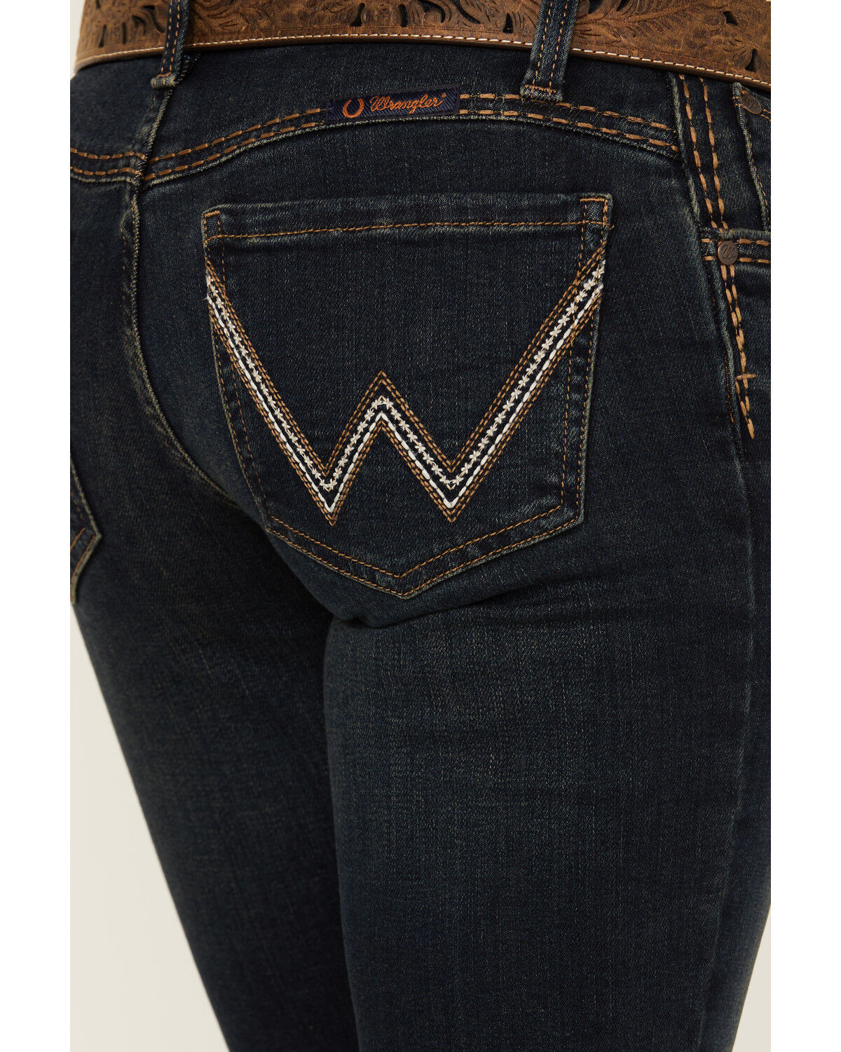 Image #2 - Wrangler Women's Shiloh Dark Wash Low Rise Ultimate Riding Stretch Bootcut Jeans, Dark Wash, hi-res