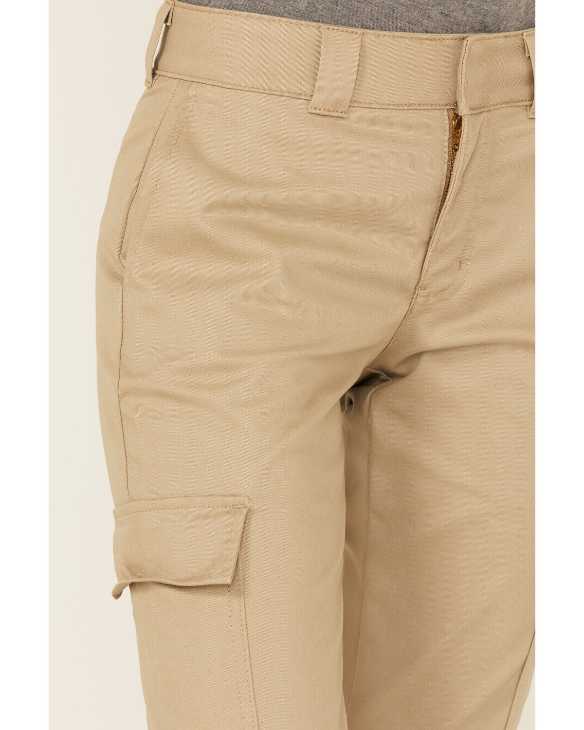 Image #2 - Dickies Women's Mid Rise Straight Stretch Twill Cargo Work Pants, Sand, hi-res