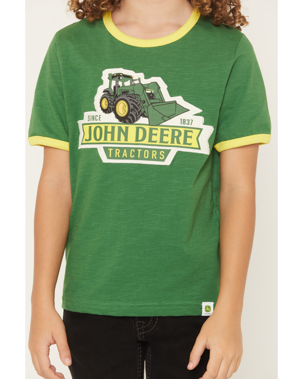 Image #3 - John Deere Toddler Boys' Tractor Patch Short Sleeve Ringer T-Shirt, Green, hi-res