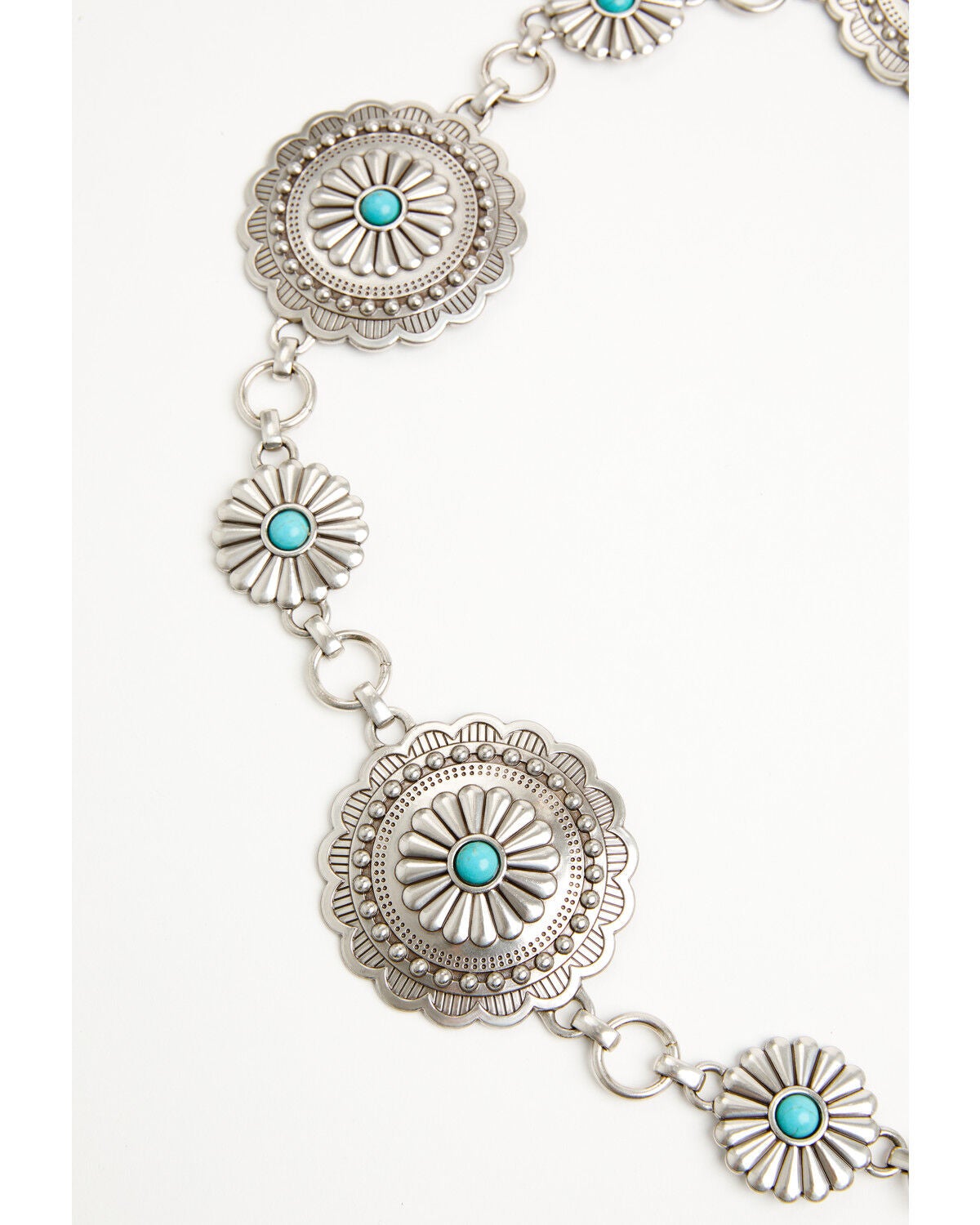 Image #3 - Shyanne Women's Sunshine Bloom Chain Concho Belt, Silver, hi-res