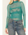 Image #3 - Free People Women's Under It All Ruched Mesh Bodysuit, Teal, hi-res