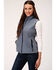 Image #1 - Roper Women's Blue Heathered Softshell Vest, Blue, hi-res