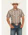 Image #1 - Ariat Men's Haven Striped Print Short Sleeve Snap Western Shirt, Black, hi-res