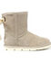 Superlamb Women's Argali Tied Ribbon 7.5" Suede Leather Pull On Casual Boots - Round Toe , Grey, hi-res