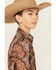 Image #2 - Cody James Boys' Dennis Paisley Print Long Sleeve Snap Western Shirt, Rust Copper, hi-res