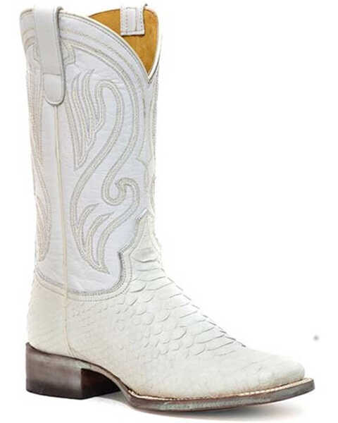 Roper Women's Oakley Python Backcut Exotic Western Fashion Boots - Square Toe , White, hi-res