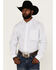 RANK 45 Men's Mash Up Floral Geo Print Long Sleeve Button Down Western Shirt , White, hi-res