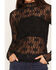 Image #3 - Miss Me Women's Rhinestone Lace Long Sleeve Top, Black, hi-res