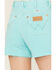 Image #4 - Wrangler Women's High Rise A-Line Cutoff Shorts, Teal, hi-res