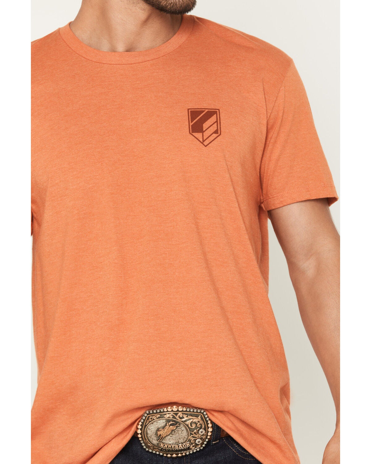 Image #4 - RANK 45&reg; Men's Cowboy Logo Short Sleeve Graphic T-Shirt, Orange, hi-res