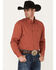 Image #2 - George Strait by Wrangler Men's Long Sleeve Button Down One Pocket Printed Western Shirt, Red, hi-res