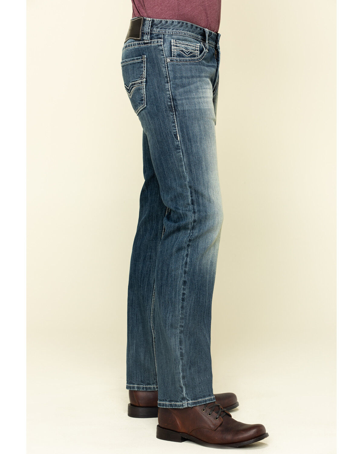 Image #4 - Rock & Roll Denim Men's Revolver Stretch Slim Straight Jeans, Blue, hi-res