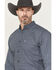 Image #2 - Ariat Men's Colson Geo Print Long Sleeve Button-Down Western Shirt, Navy, hi-res
