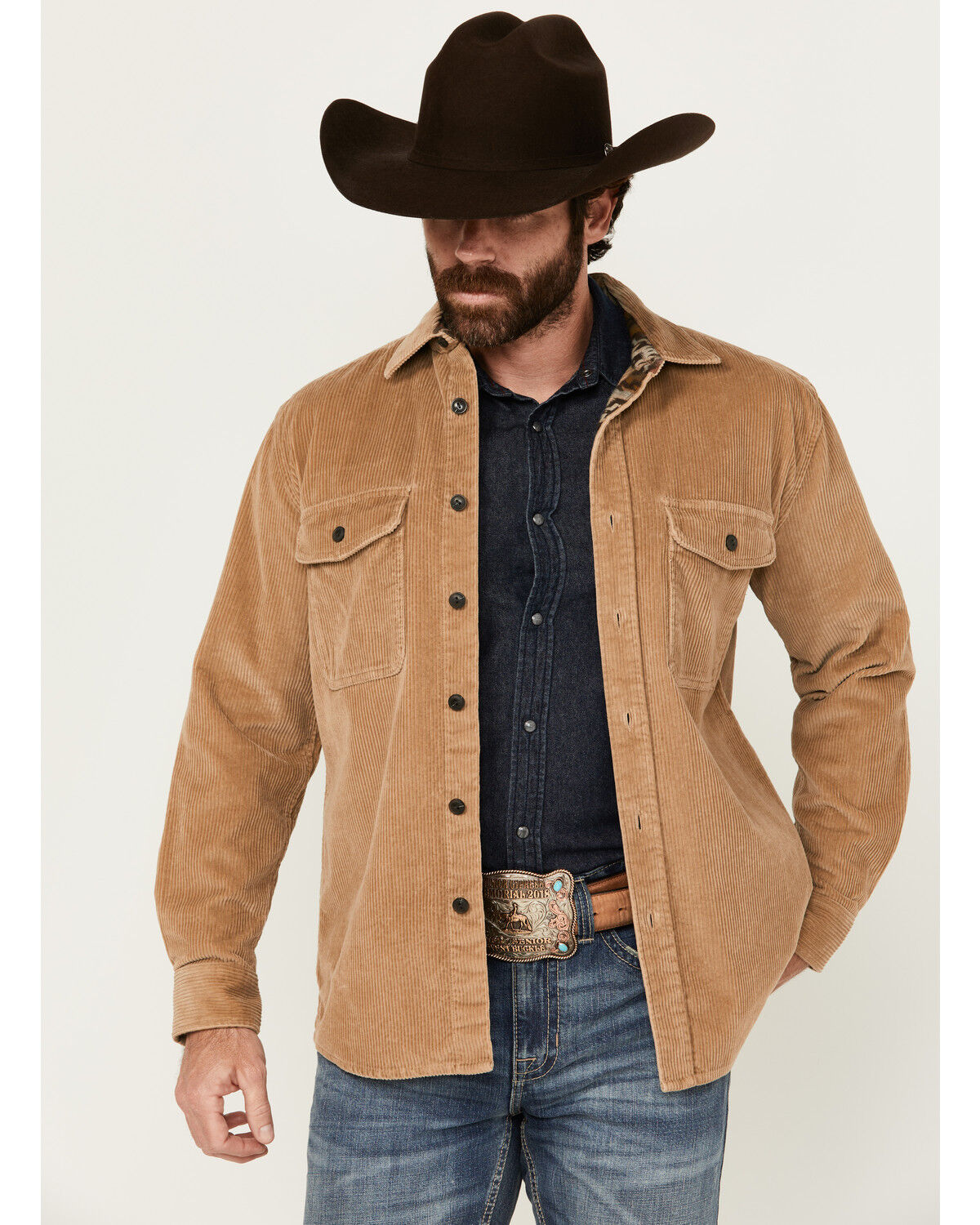 Image #1 - Pendleton Men's Belmont Corduroy Button-Down Shacket, Tan, hi-res