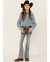 Image #1 - Grace In LA Girls' Medium Wash Border Pocket Bootcut Jeans , Blue, hi-res