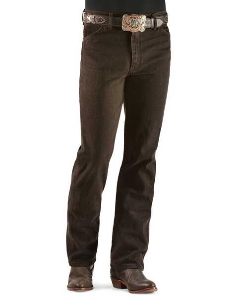 Image #2 - Wrangler Men's 936 High Rise Prewashed Cowboy Cut Slim Straight Jeans, Chocolate, hi-res
