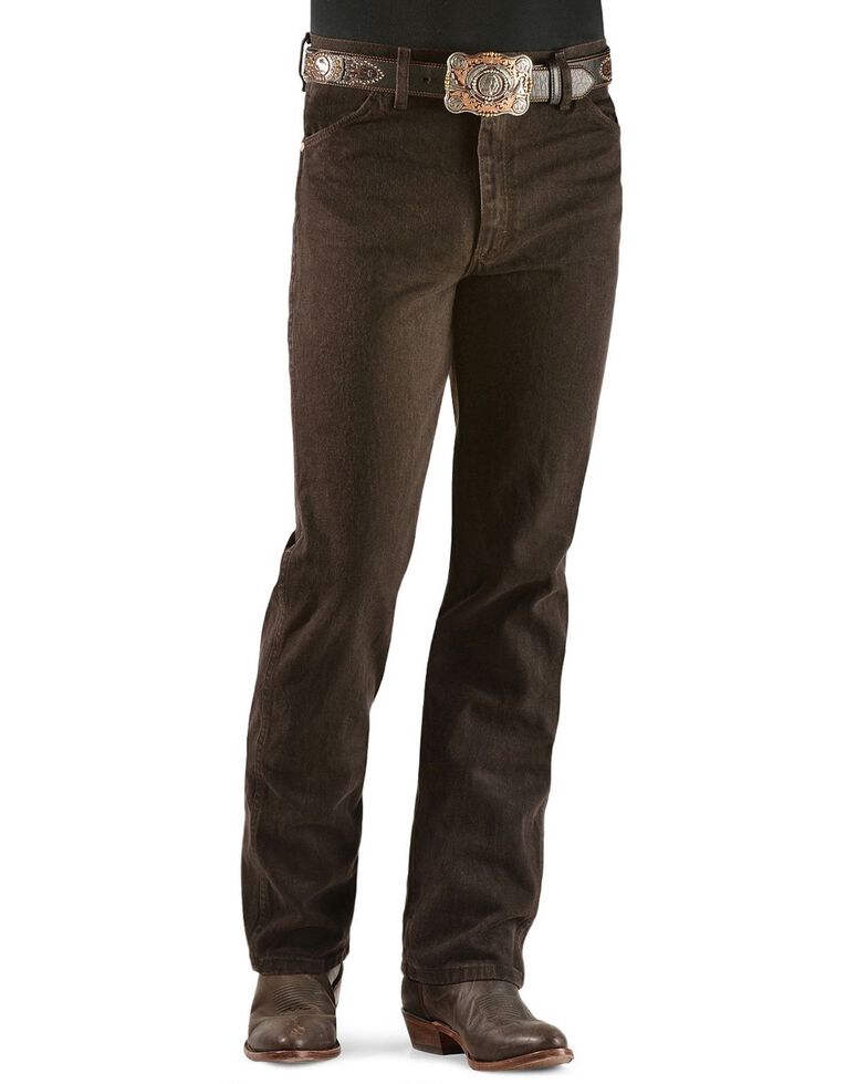 Wrangler Men's 936 High-Rise Prewashed Cowboy Cut Slim Straight Jeans, Chocolate, hi-res