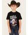 Image #1 - Rock & Roll Denim Boys' Dale Brisby Americana Short Sleeve Graphic T-Shirt , Black, hi-res