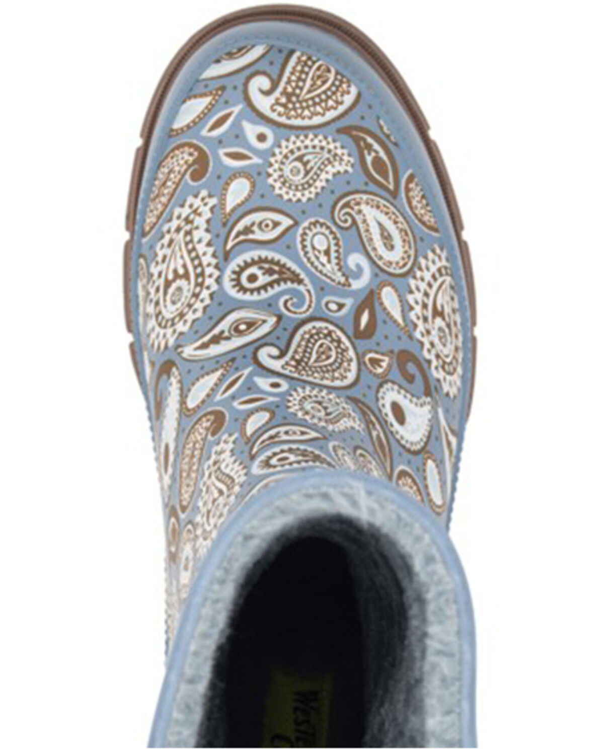 Image #6 - Western Chief Women's Bandana Print Mid Rain Boots - Round Toe, Blue, hi-res