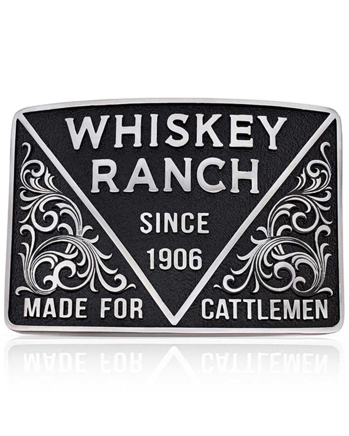 Image #1 - Montana Silversmiths Men's 1906 Cattleman Whiskey Ranch Belt Buckle, Black, hi-res