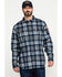 Image #1 - Hawx Men's FR Plaid Print Long Sleeve Woven Work Shirt - Tall, Blue, hi-res