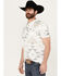 Hooey Men's Hot-Shot Southwestern Print Polo, White, hi-res