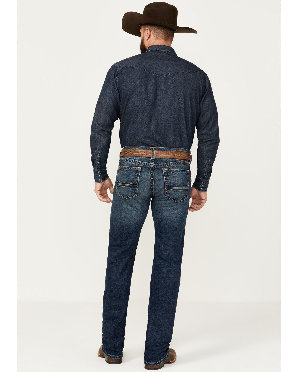 Image #3 - Ariat Men's M7 Travis Torrington Dark Wash Slim Straight Stretch Jeans, Medium Wash, hi-res