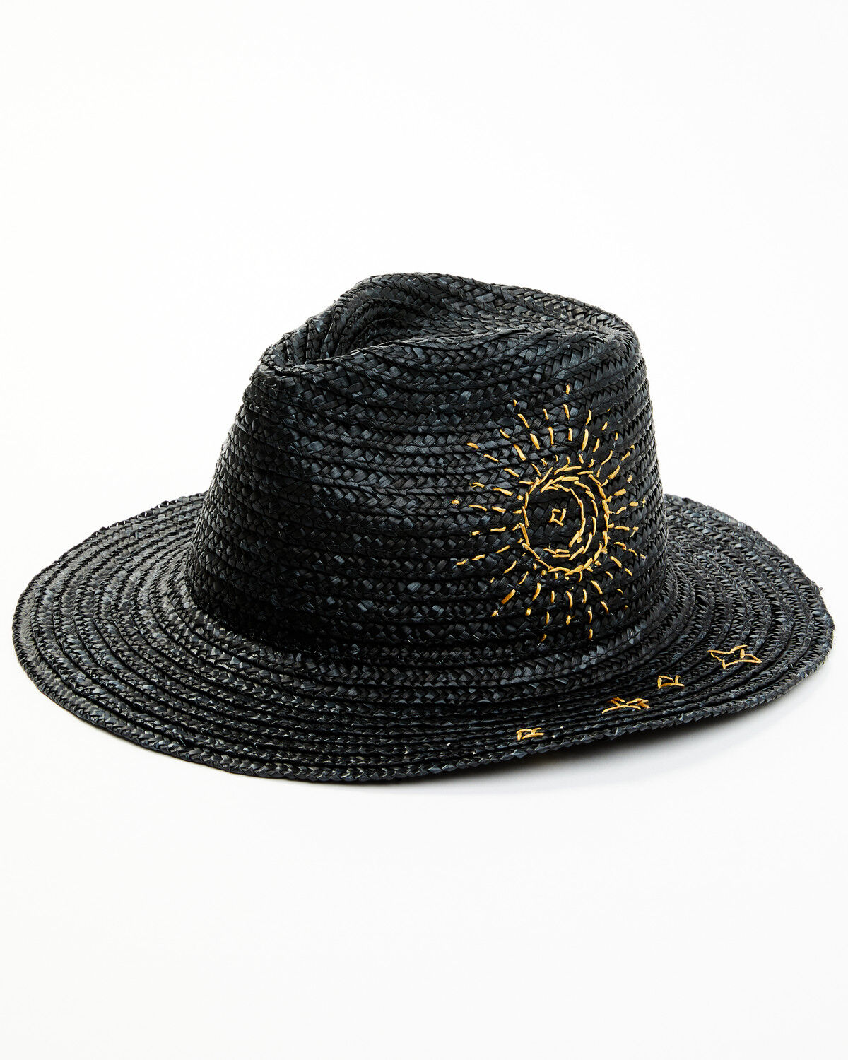 Image #1 - Shyanne Women's Celestial Sunshine Straw Western Fedora, Black, hi-res