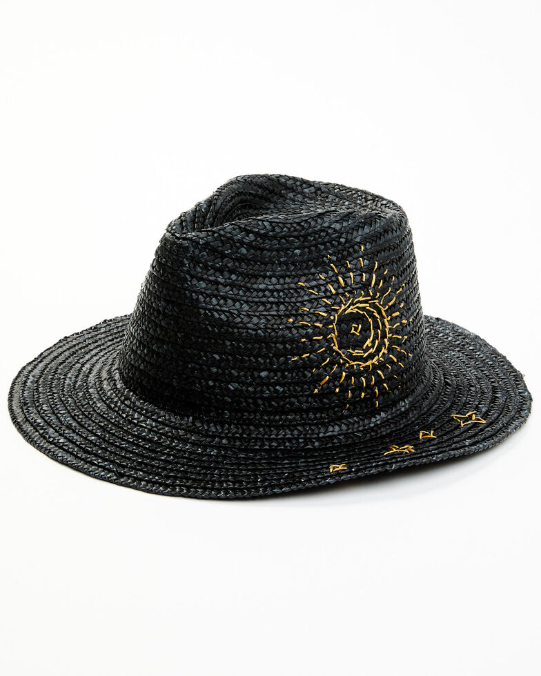 Shyanne Women's Celestial Sunshine Embroidered Western Hat, Black, hi-res