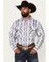 Image #1 - Panhandle Select Men's Boot Barn Exclusive Southwestern Print Long Sleeve Pearl Snap Western Shirt, White, hi-res