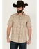 Image #1 - Cody James Men's Adios Plaid Print Short Sleeve Button-Down Western shirt, Tan, hi-res