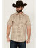 Image #1 - Cody James Men's Adios Plaid Print Short Sleeve Button-Down Western shirt , Tan, hi-res