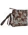 Myra Bag Women's Brown & White Hair-on Pouch Bag, Brown, hi-res