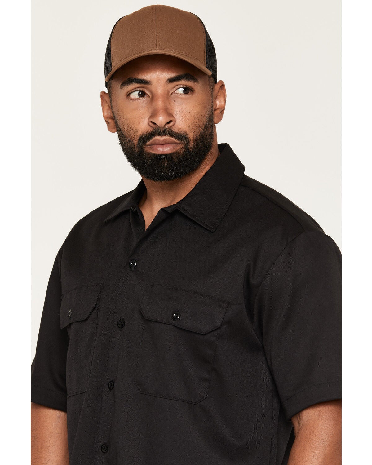 Image #2 - Dickies Men's Solid Twill Short Sleeve Button-Down Work Shirt, No Color, hi-res
